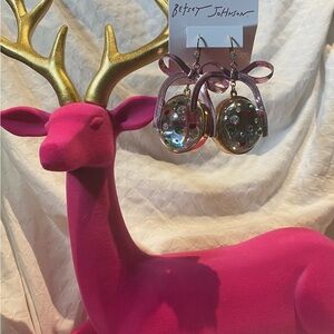 Betsey Johnson Christmas ornament earrings